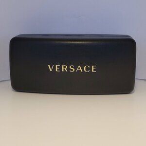 Versace Black Gold Logo Eyeglass Case Hard Clamshell Glasses Holder Sunglasses